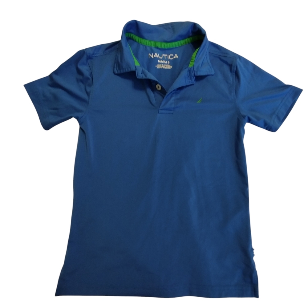 Like New! Nautica Kids Blue Polo Shirt - Classic Short Sleeve Medium 5